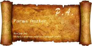 Parma Aszter névjegykártya